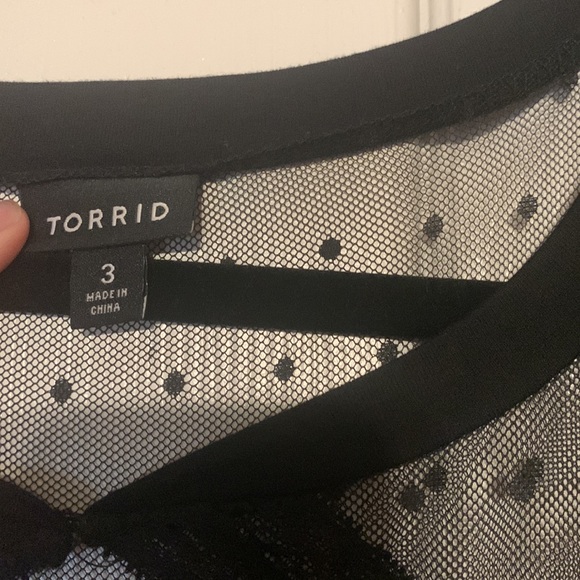 COPY - Torrid Black Midi Dress with Sheer Detail - Picture 3 of 4